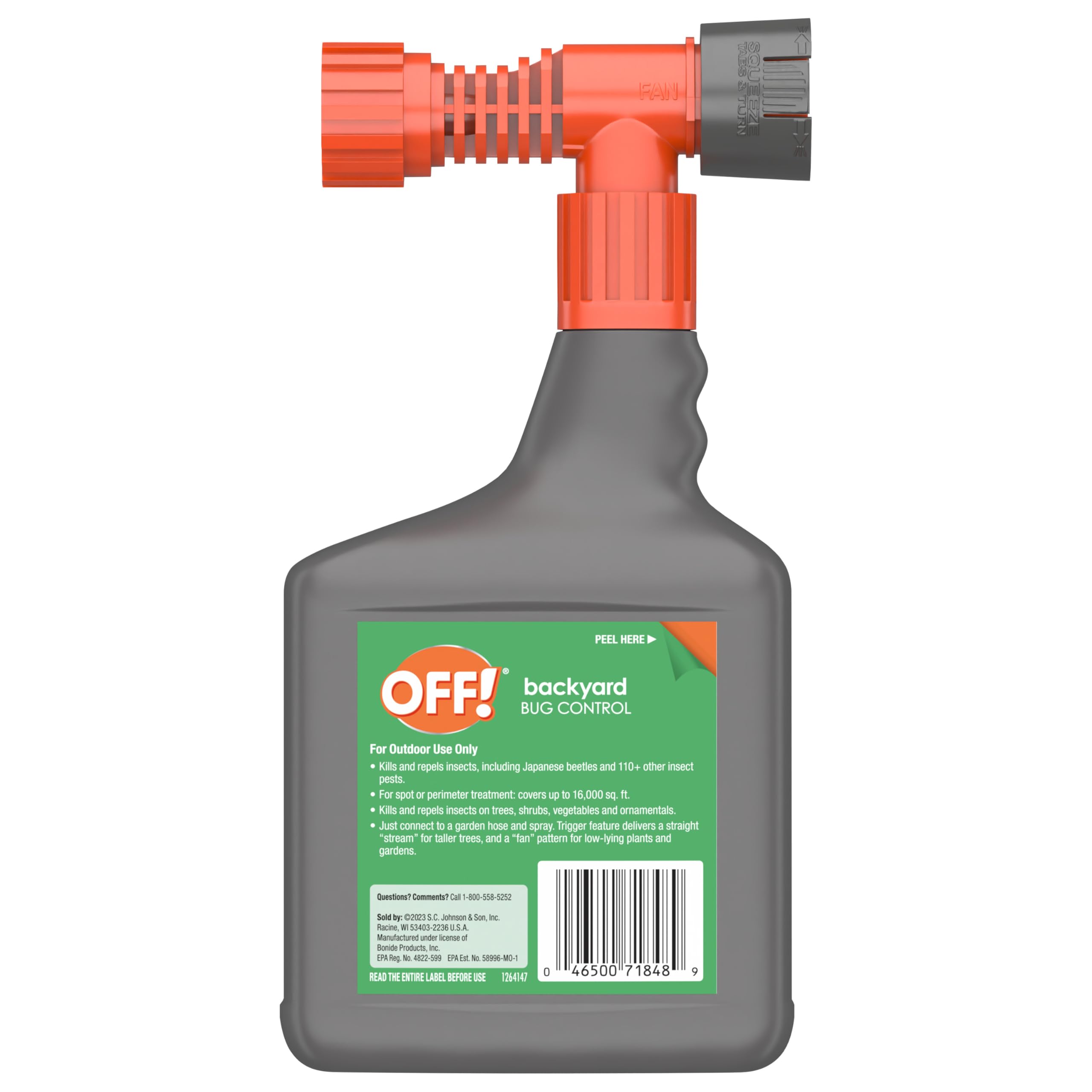OFF! Outdoor spray covers lawn and plants to deter insects.