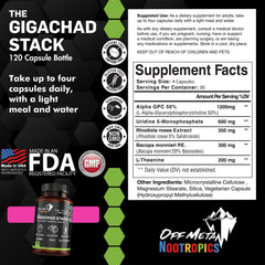 Off Meta Gigachad Stack capsules close-up showing easy-to-swallow design for gamers