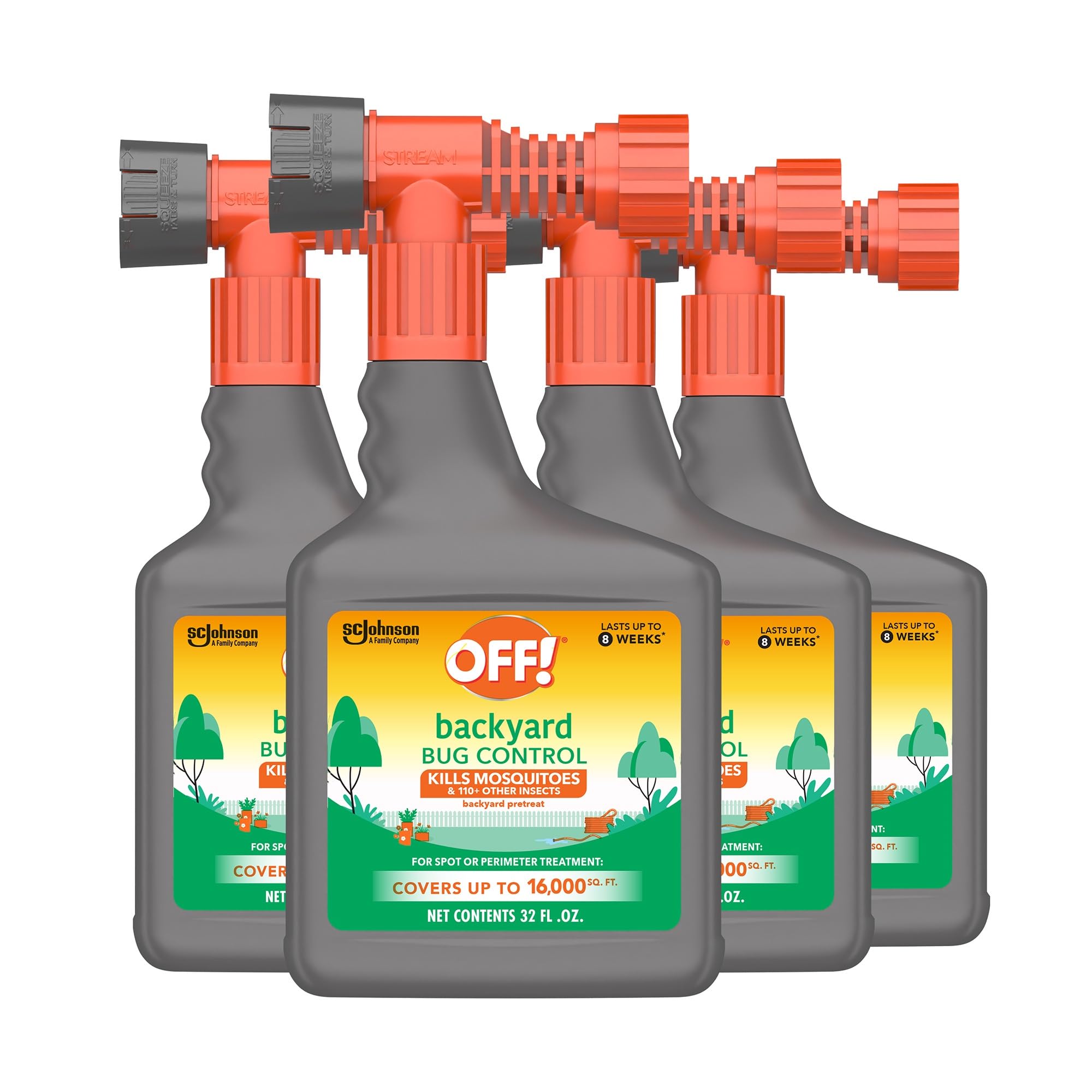 OFF! Backyard Bug Control Yard Pretreat in use for broad outdoor protection.