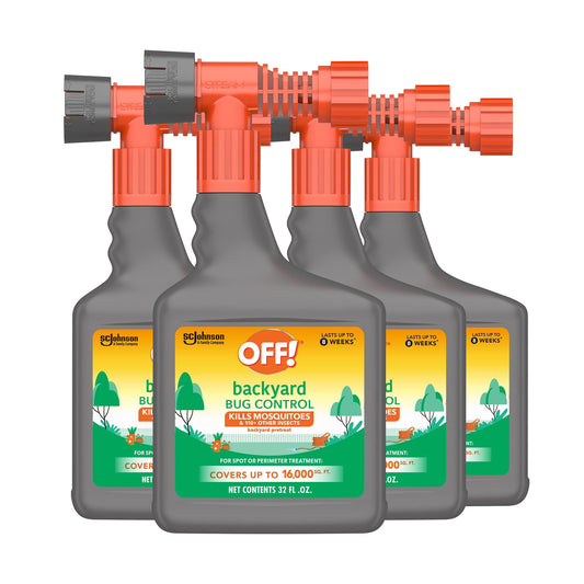 OFF! Backyard Bug Control Yard Pretreat in use for broad outdoor protection.