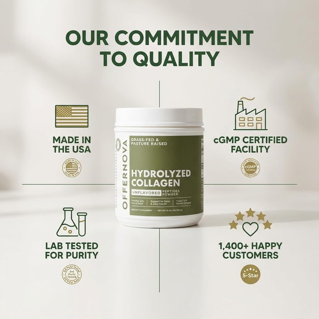Offernova collagen powder on pantry shelf, keto-friendly option