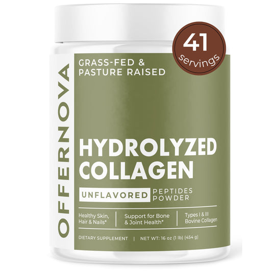 Offernova hydrolyzed collagen powder jar for daily supplementation
