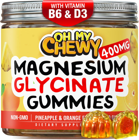 OH MY CHEWY magnesium glycinate gummies bottle front for family wellness