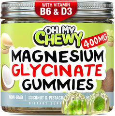 OH MY CHEWY center-filled magnesium gummies 400mg bottle front for daily use.