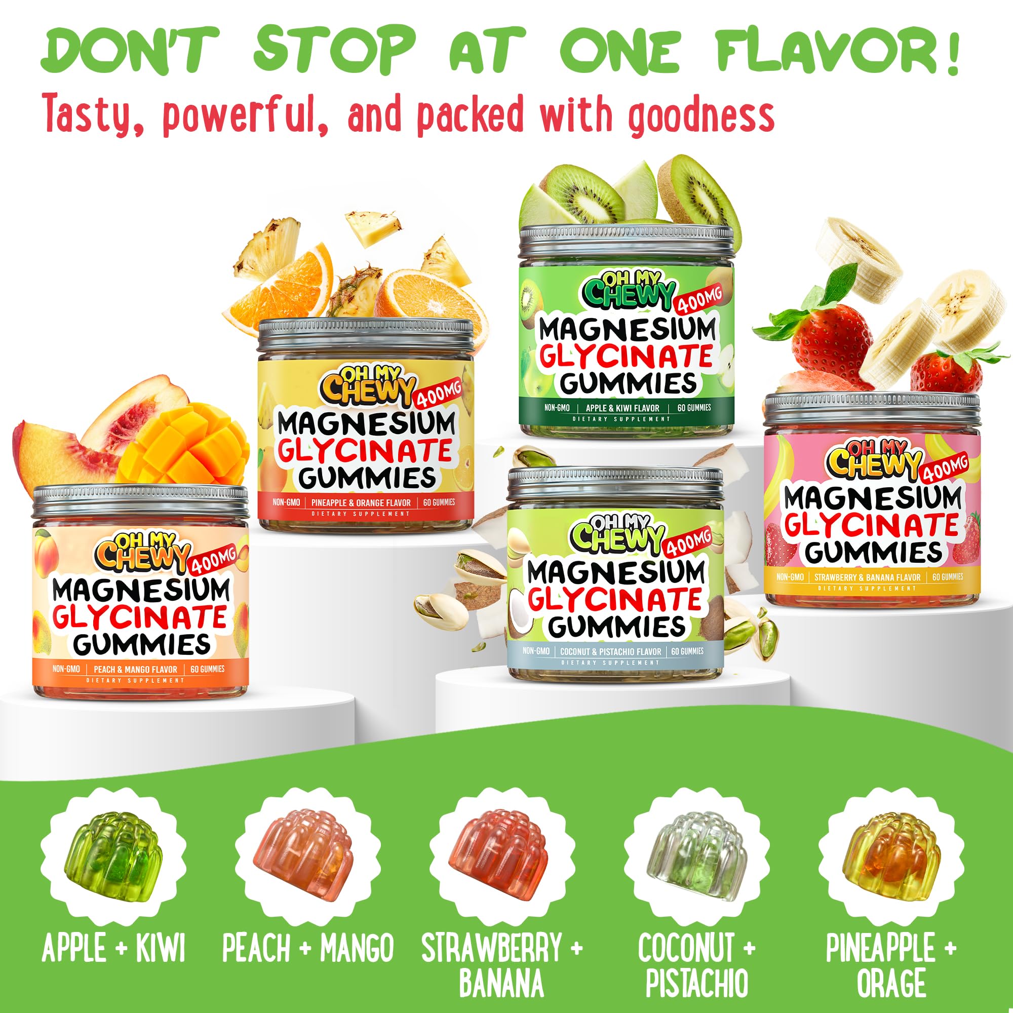 OH MY CHEWY gummies with glass of water for convenient daily routine practice