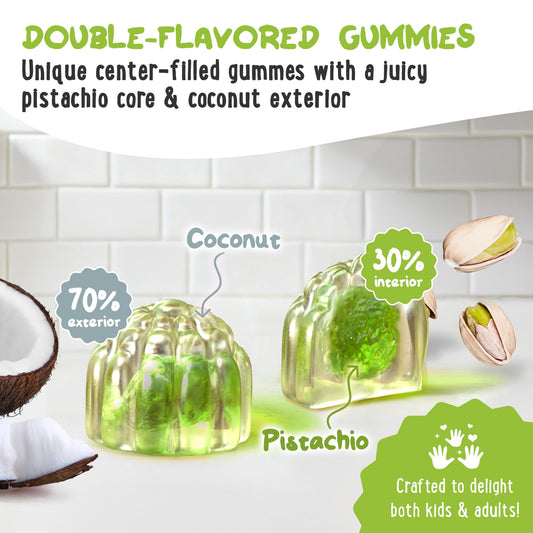 OH MY CHEWY magnesium gummies close-up showing fruity colors for all ages.