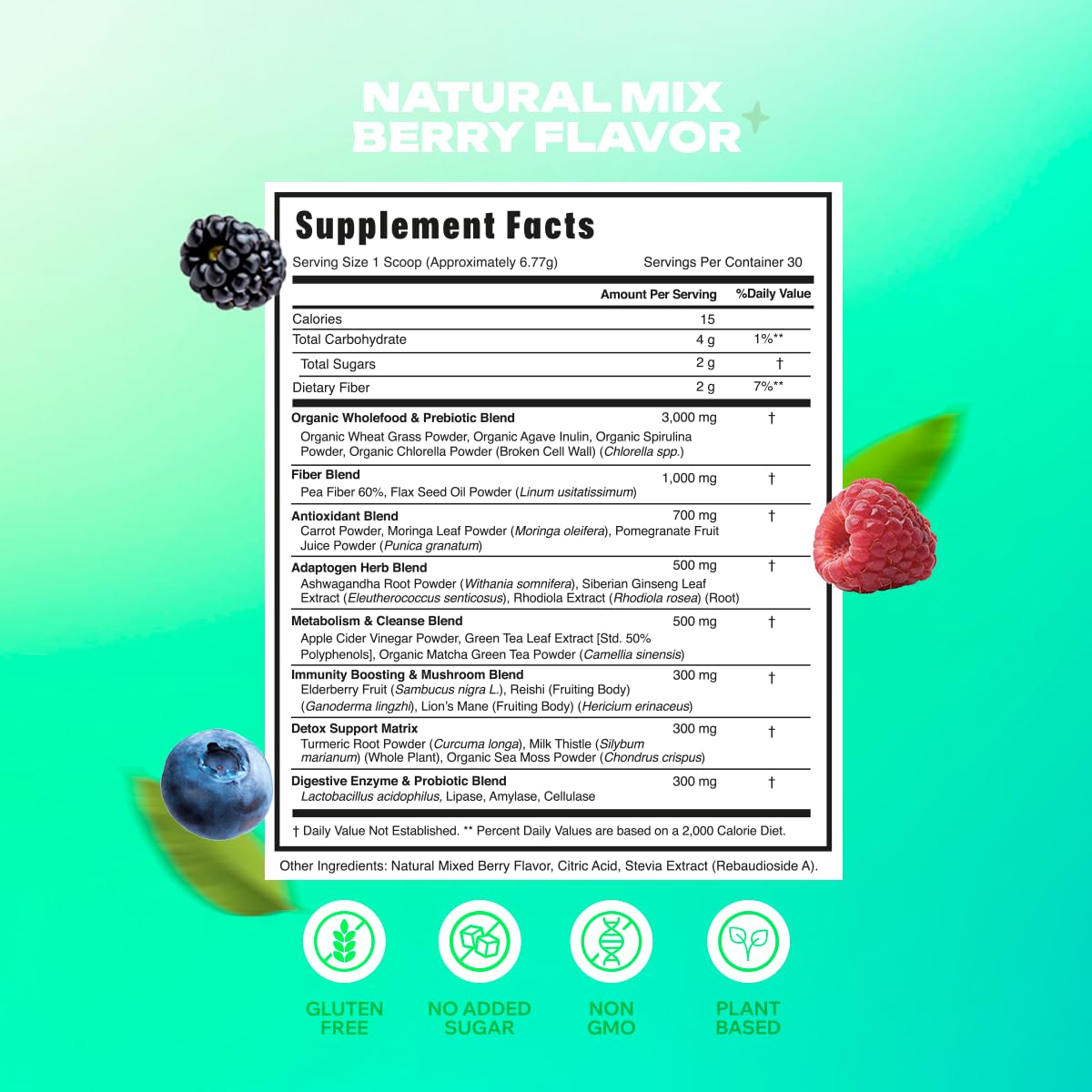 Oh My Glow! Super Greens post-workout shake with vibrant greens for recovery.