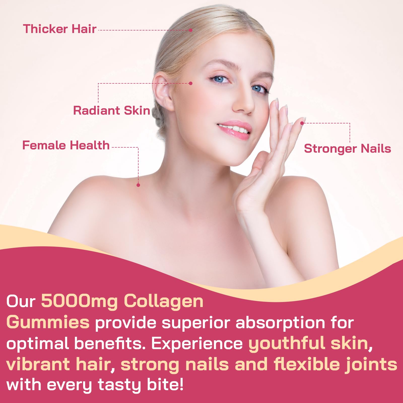 OHaboth collagen gummies nutrition panel shows hyaluronic acid for skin hydration.