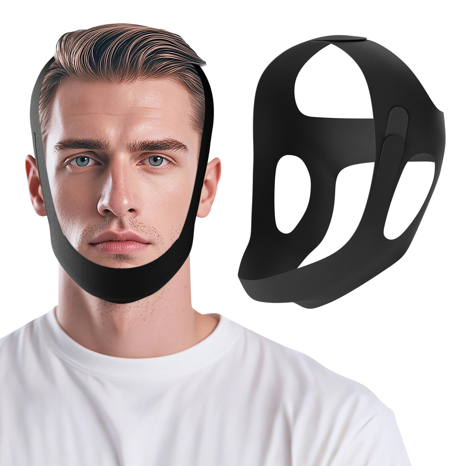 OHALEEP Anti Snore Chin Strap front view supports jaw alignment for potential snore reduction