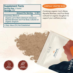 Ohana Lion’s Mane gluten-free, non-GMO label highlights clean sourcing