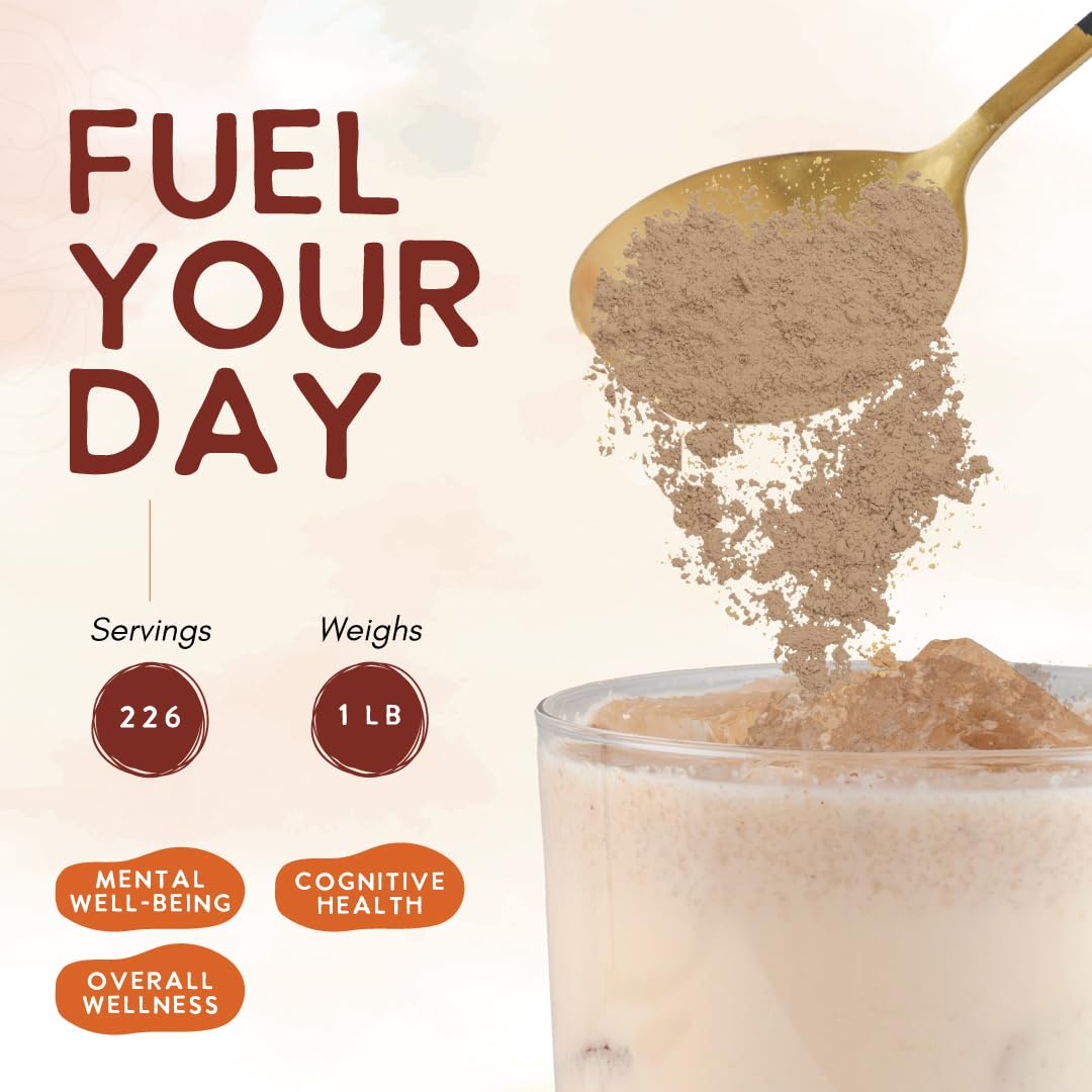 Ohana Lion’s Mane powder added to shakes for daily focus support