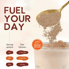 Ohana Red Reishi powder tea mix suggesting a simple daily ritual.