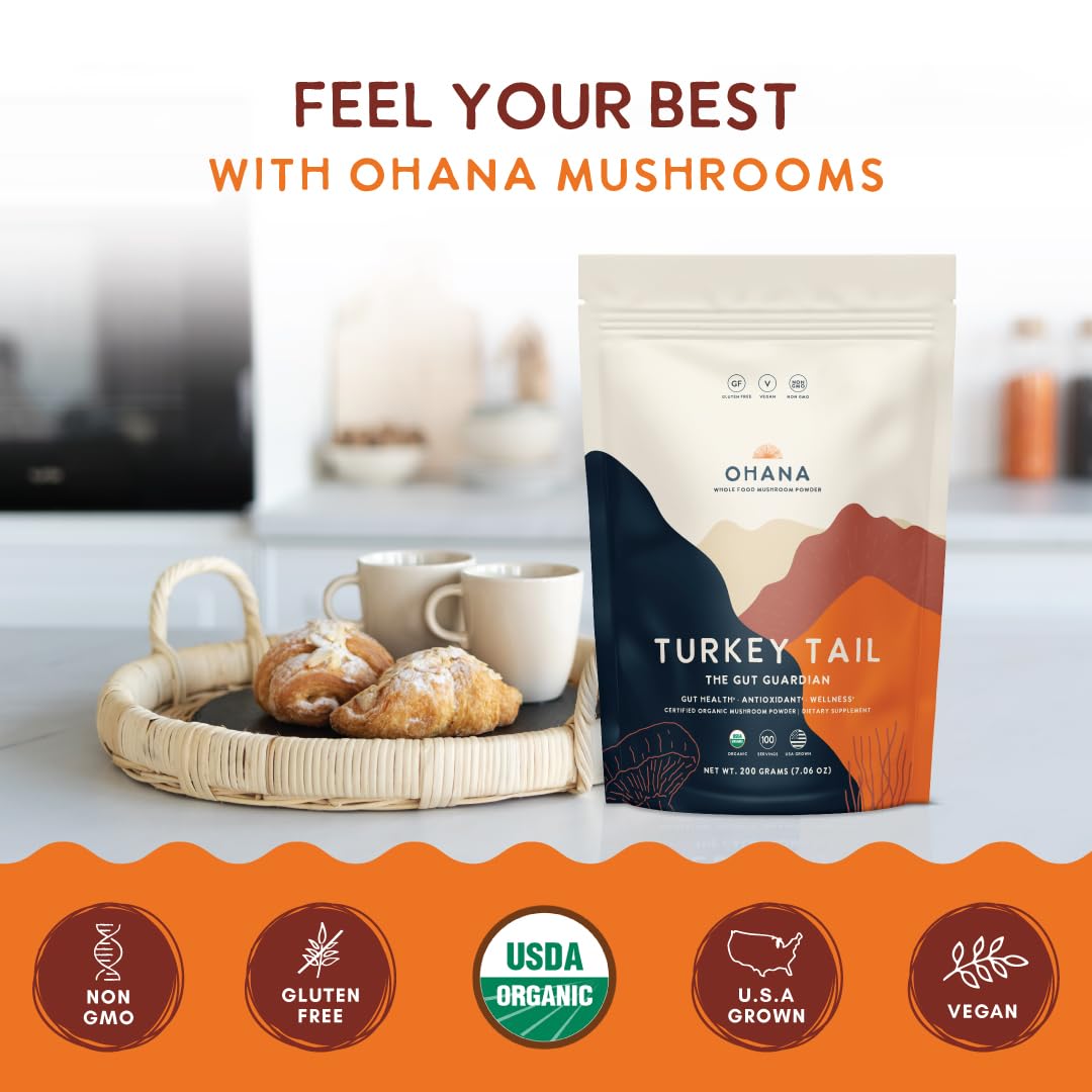 Ohana Turkey Tail tea mug scene ready for a warm cup