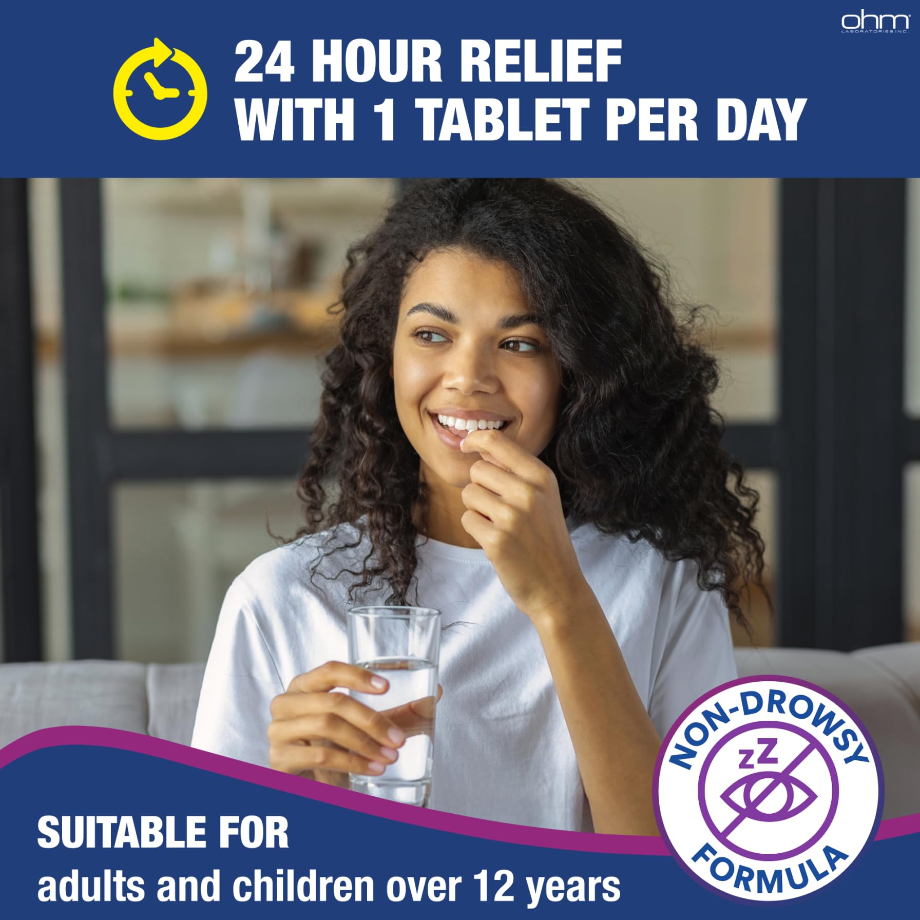 Ohm medicine bottle on a table ready for easy daily dosing