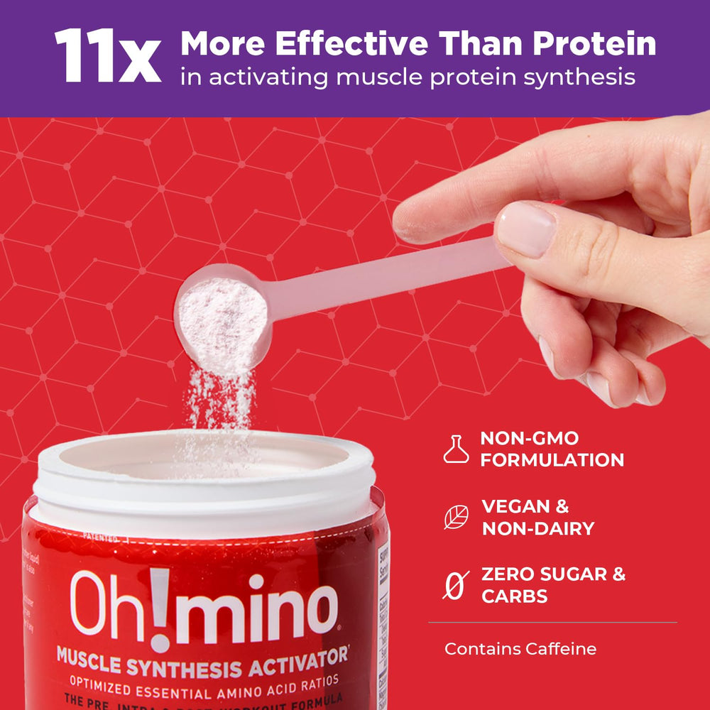 Ohmino Berry Blast ingredients label close-up highlighting vegan and sugar-free formula.