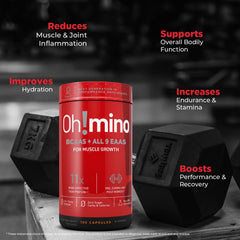 Oh!mino caffeine boost image showcases energized focus and endurance for high-intensity training.
