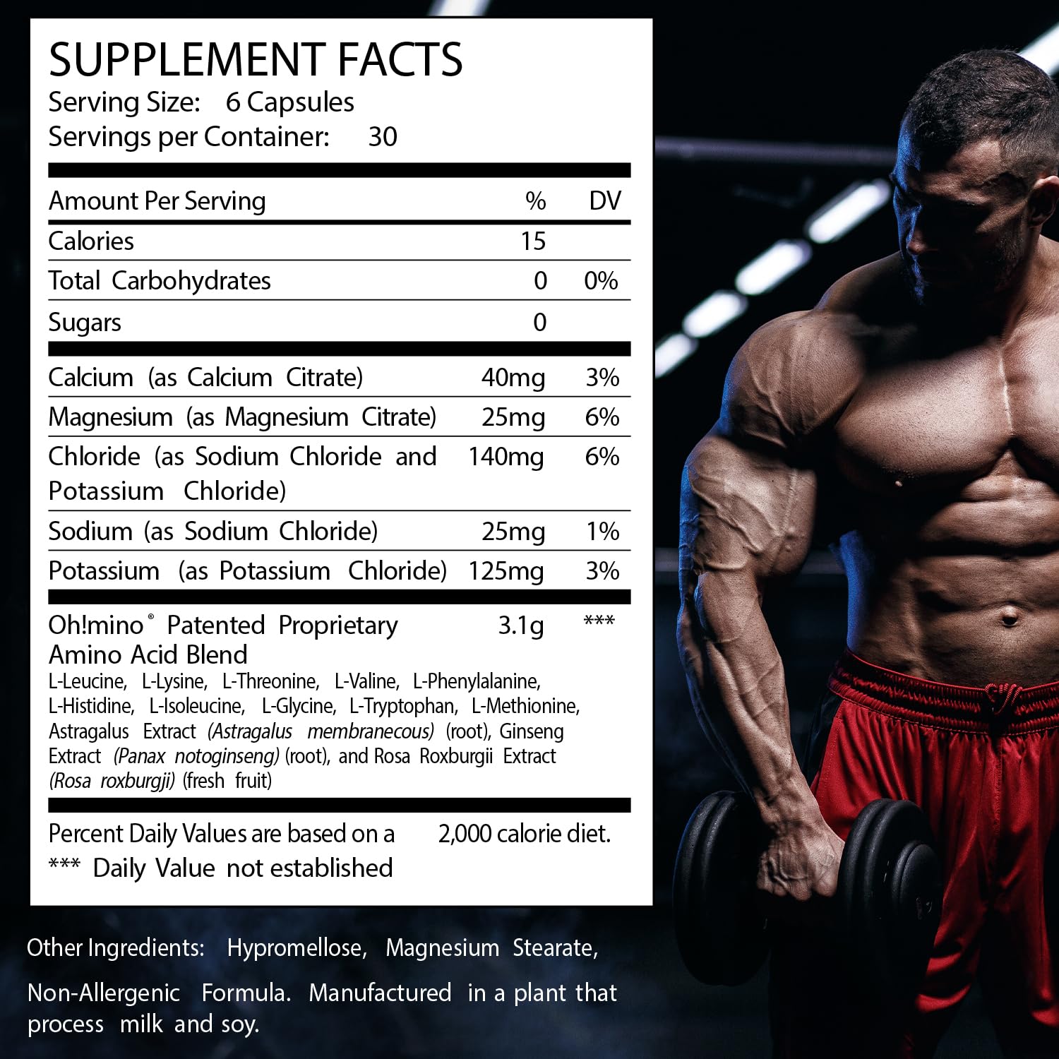 Closeup of Oh!mino capsules for convenient on-the-go nutrition.