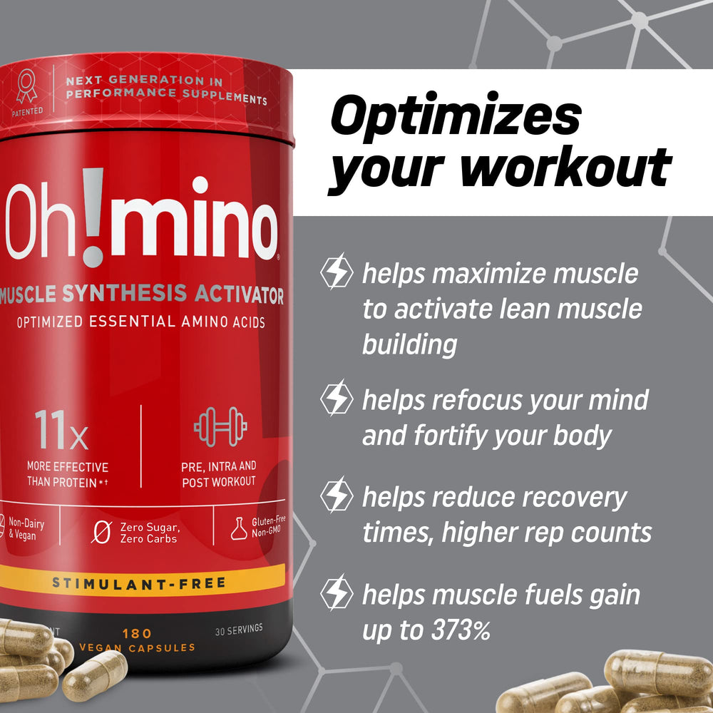 Made-in-USA badge on Oh!mino bottle signaling trusted manufacturing.