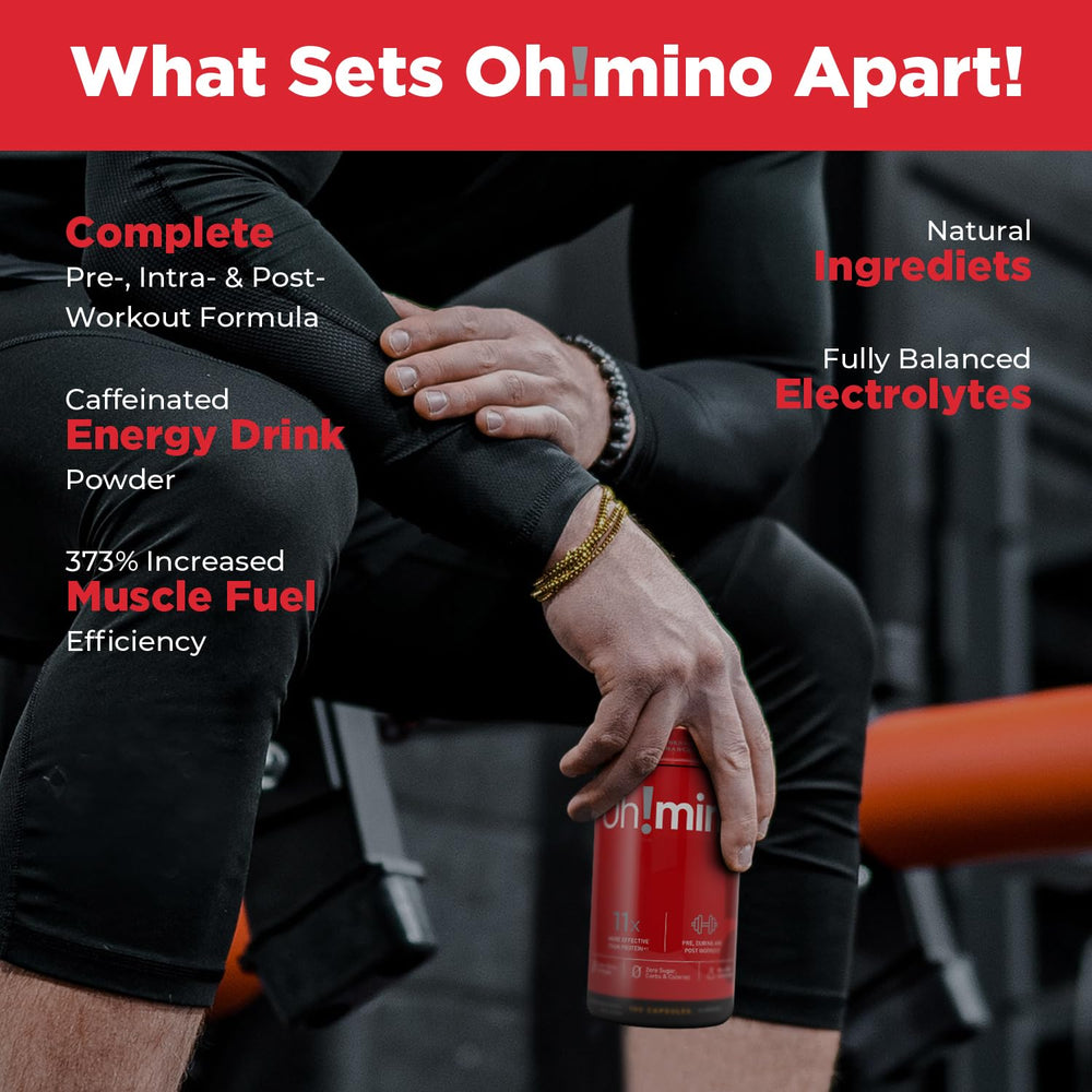 Oh!mino travel-friendly bottle highlights easy daily supplementation on the go.