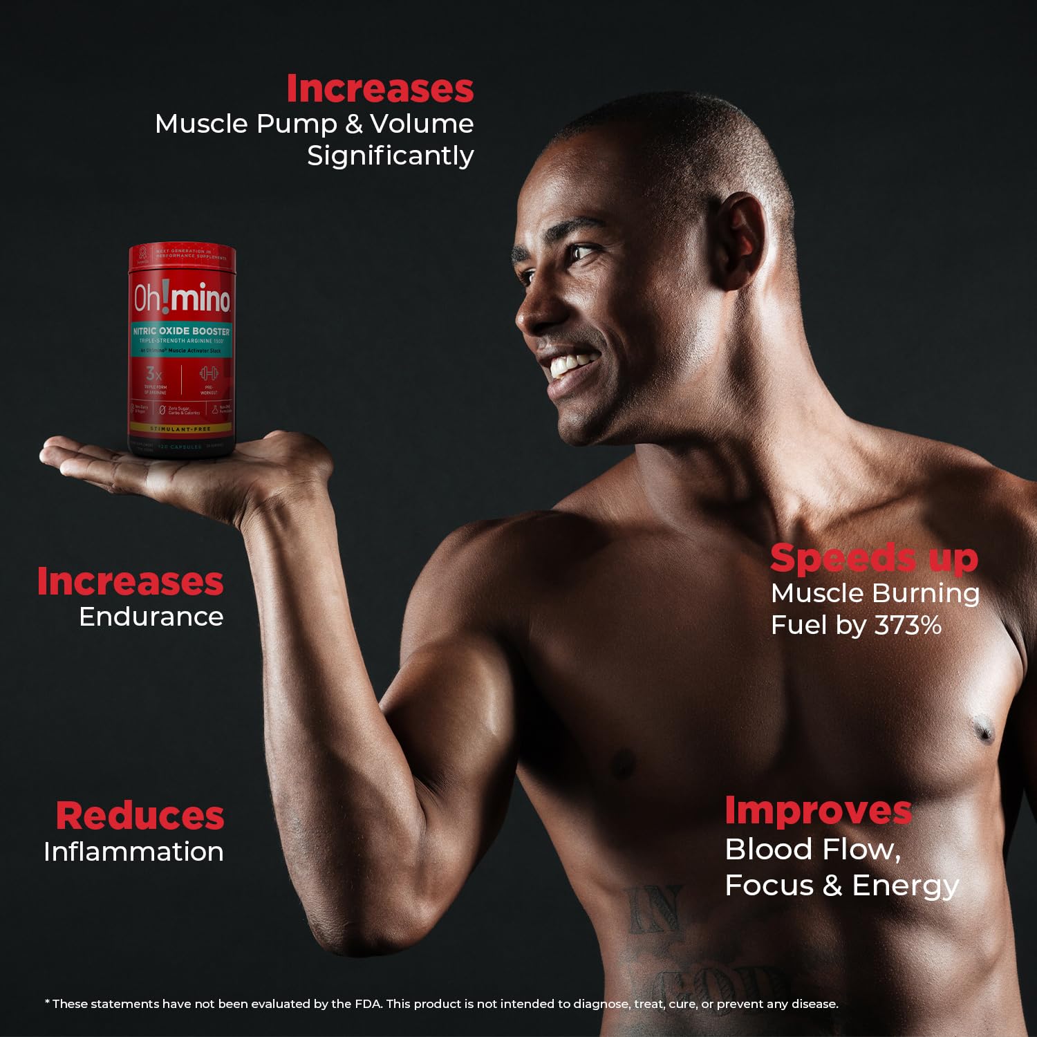 Oh!mino vegan capsules ready for pre and post workout