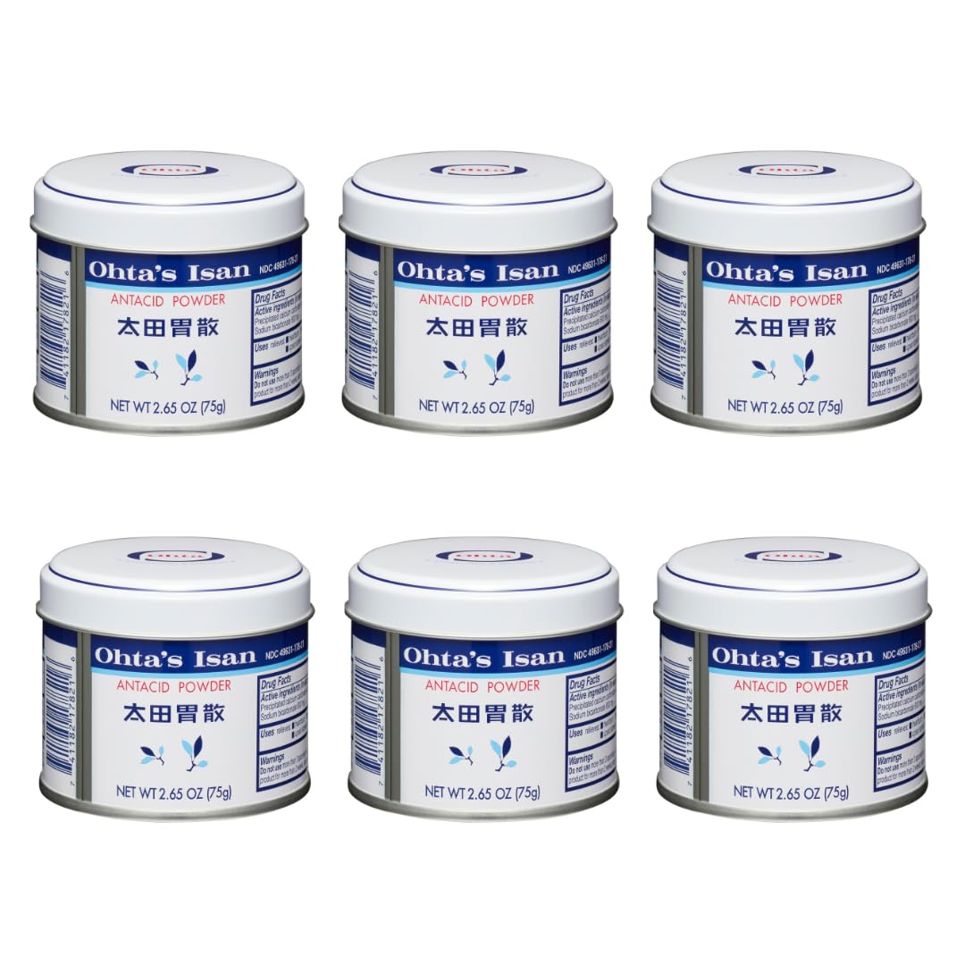 Ohta's Isan antacid powder can front view for quick stomach support