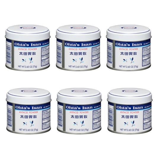 Ohta's Isan antacid powder can front view for quick stomach support