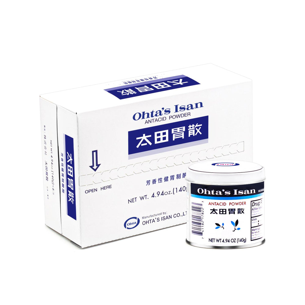 Ohta's Isan herbal ingredients bottle shows natural stomach comfort options