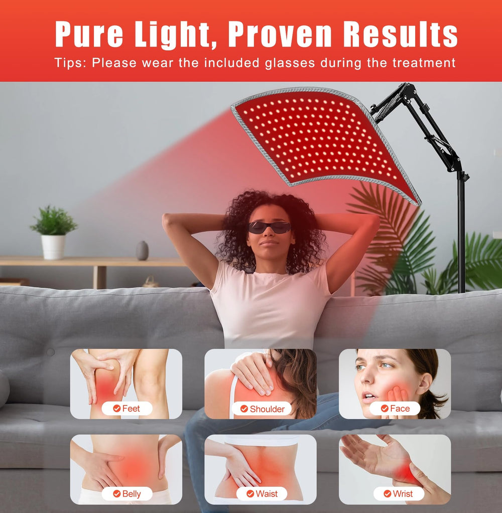 Oiameen near infrared therapy panel closeup with ergonomic design