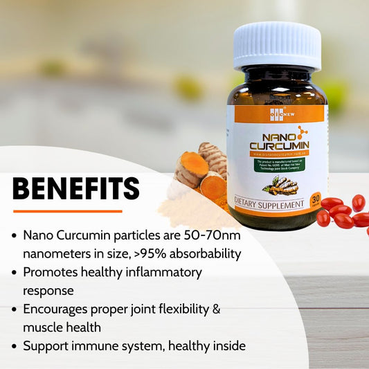 OIC NEW Nano Curcumin capsules arranged for convenient dosage.