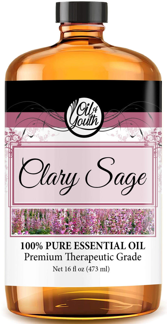 Oil of Youth Clary Sage 16oz bulk bottle ready for daily aromatherapy