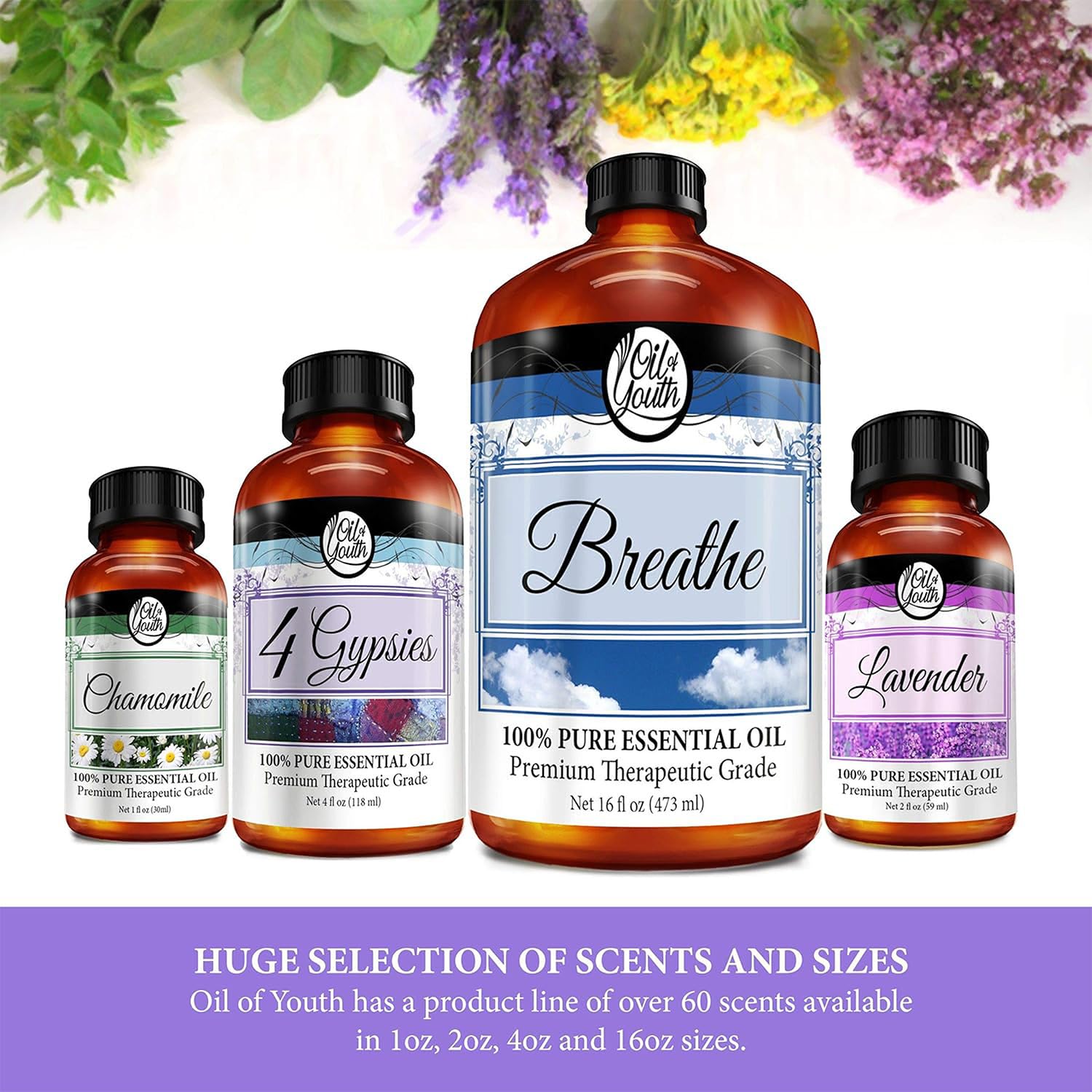 Pure spearmint aroma from Oil of Youth for calming room diffusion.