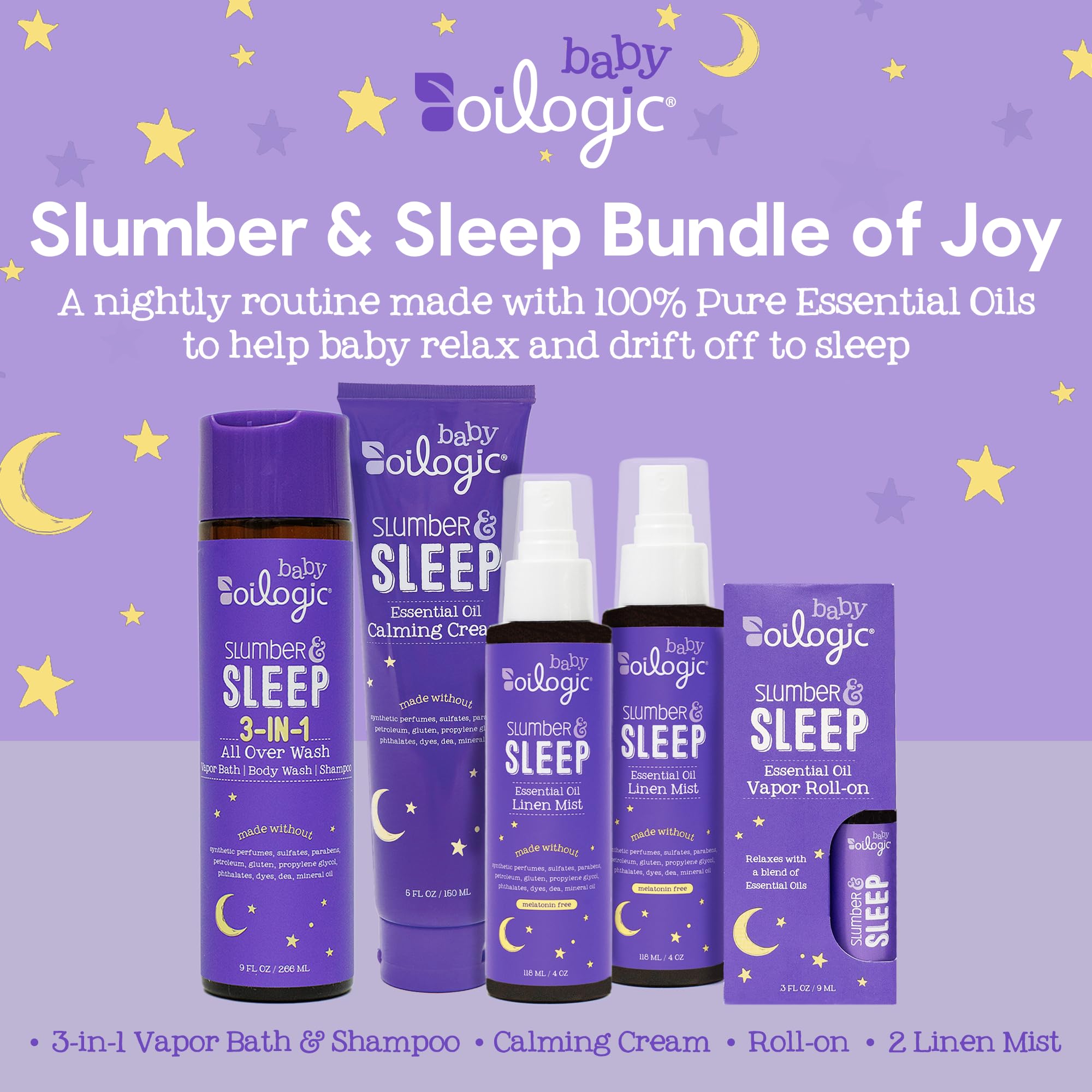 Oilogic Calming Cream bottle ready for bedtime massage.