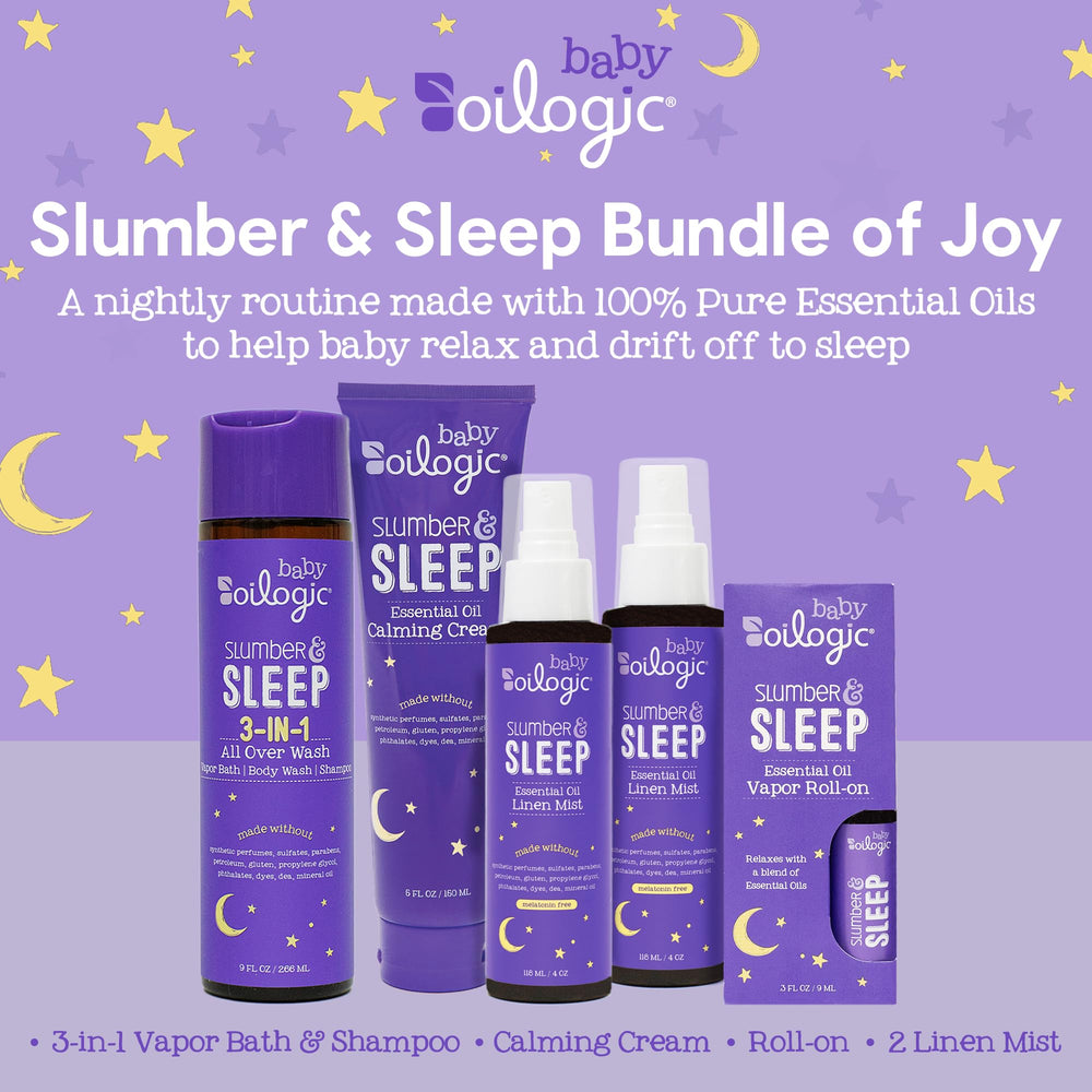 Oilogic Calming Cream bottle ready for bedtime massage.