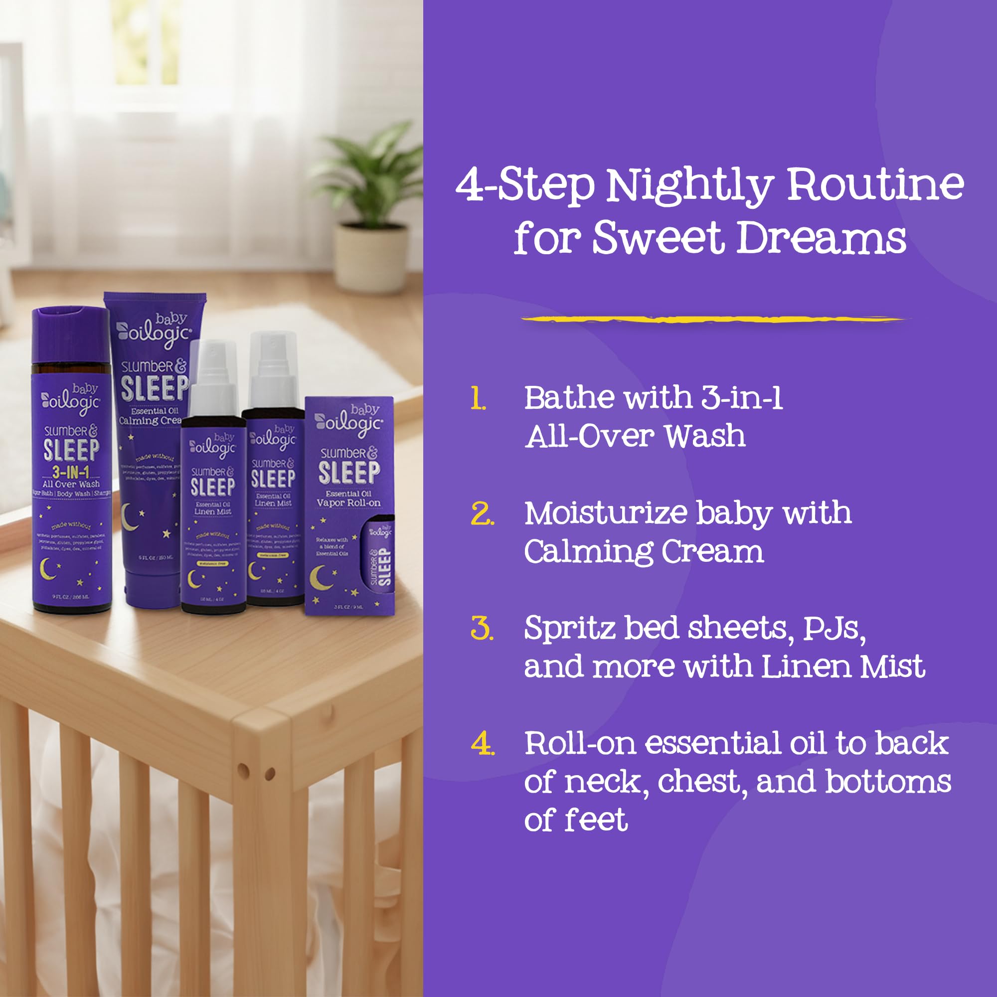 Oilogic Linen Mist on bedding to refresh and relax the room.