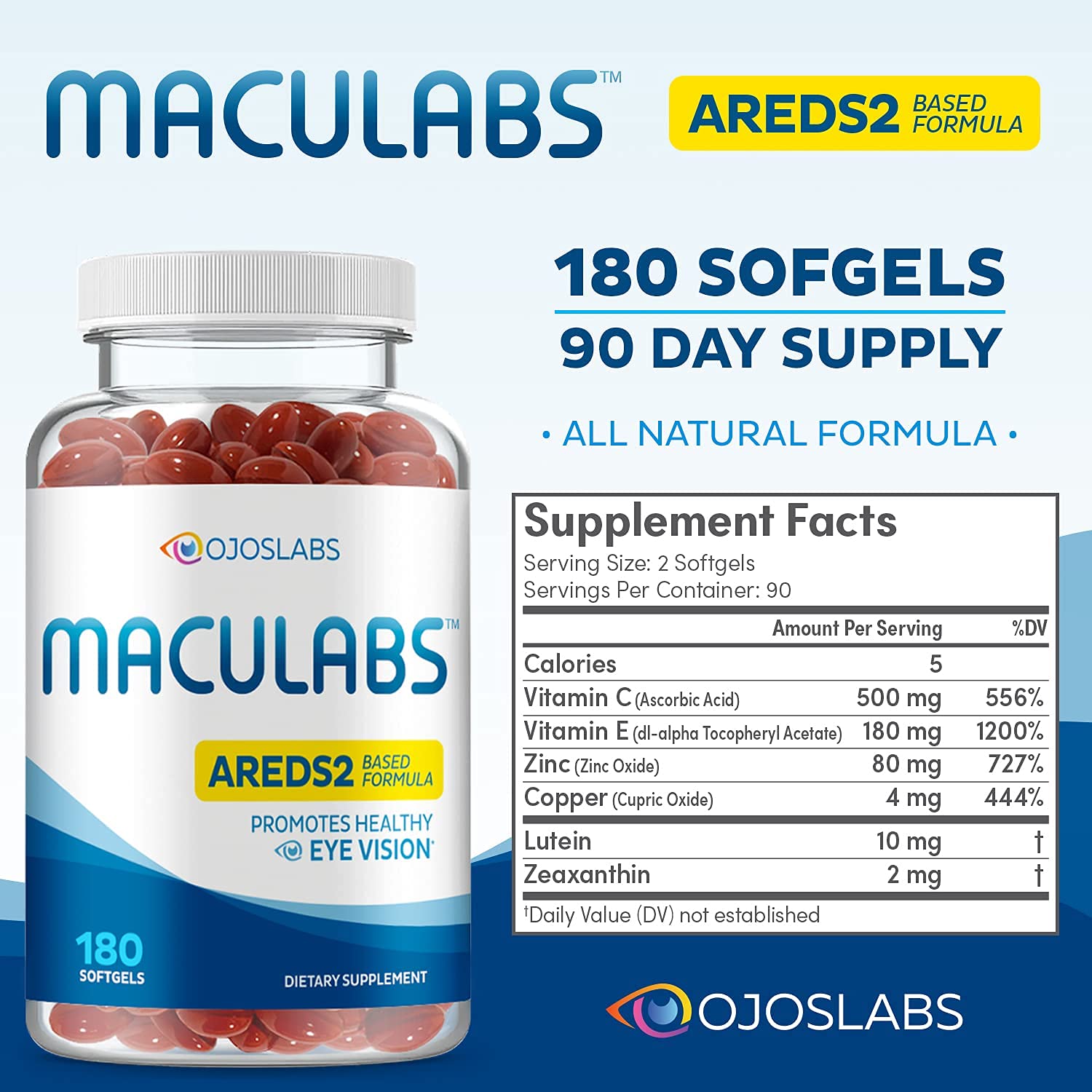 OjosLabs eye health supplement for adults supporting daily eye nutrition.