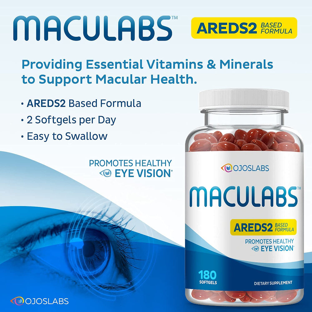 OjosLabs AREDS2 bottle pour demonstrating easy dispensing for daily use.