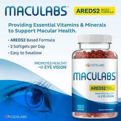 OjosLabs AREDS2 bottle pour demonstrating easy dispensing for daily use.