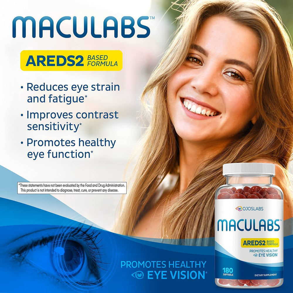 OjosLabs lutein and zeaxanthin illustration highlighting key ingredients.