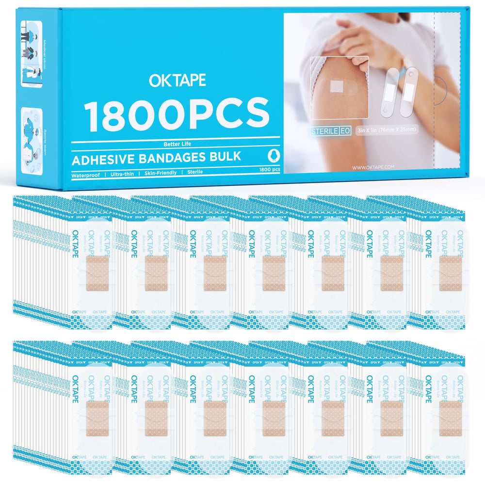 OK TAPE adhesive bandages bulk case 1800 for reliable first aid stock