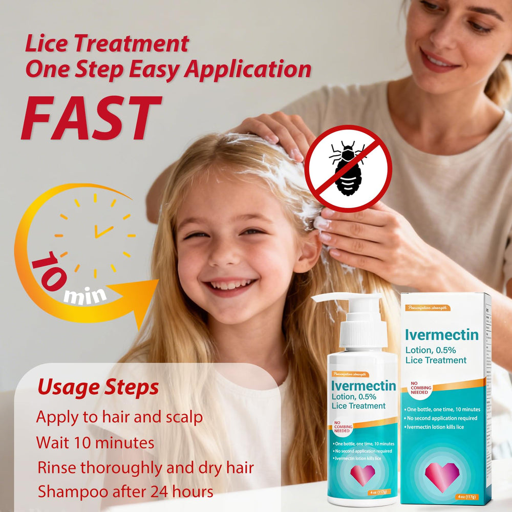 Hair is dry before applying OKARZY lice lotion