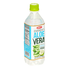 OKF Farmers Aloe Vera Drink Coco label close-up showing natural ingredients
