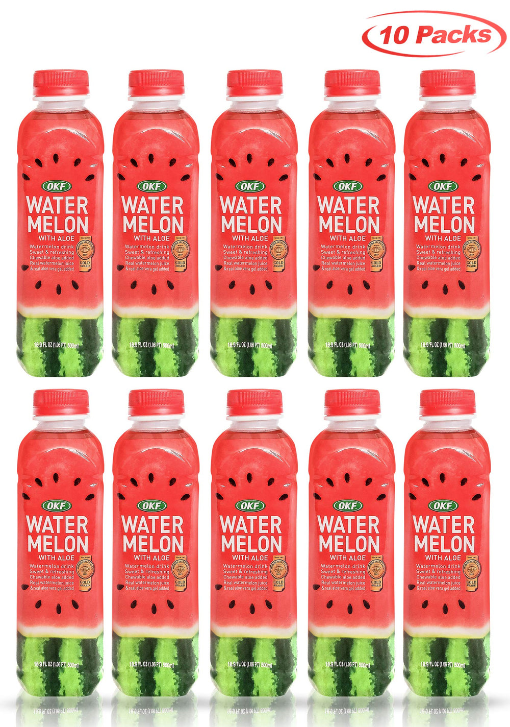 OKF Watermelon Aloe Vera Drink on the go in a bag.