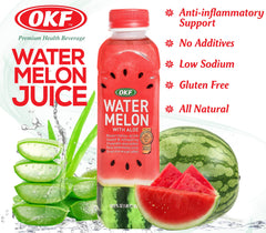 OKF Watermelon Aloe Vera Drink pack of 10 bottles for sharing.