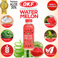OKF Watermelon Aloe Vera Drink slim bottle design for easy handling.