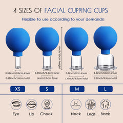 okmaba face cupping cups XS to L sizes for targeted facial lift