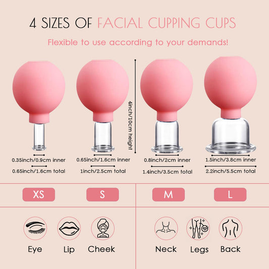 Okmaba face-neck cupping close-up showing ergonomic sizes for targeted use.