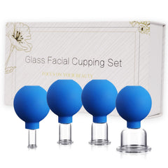 okmaba glass facial cupping set with four cups for at-home anti-aging routines