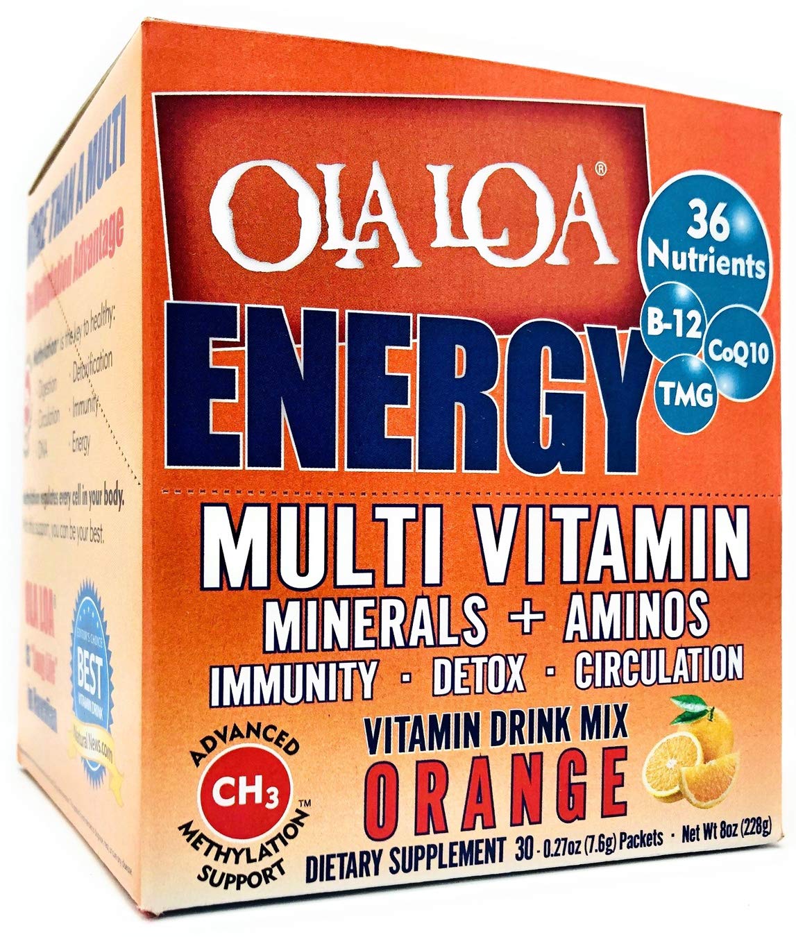 Ola Loa Energy Orange beside breakfast, integrates into daily routines.
