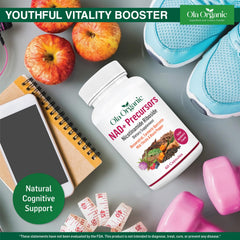Ola Organic NAD+ Plus packaging shows 60 capsules for a 30-day supply