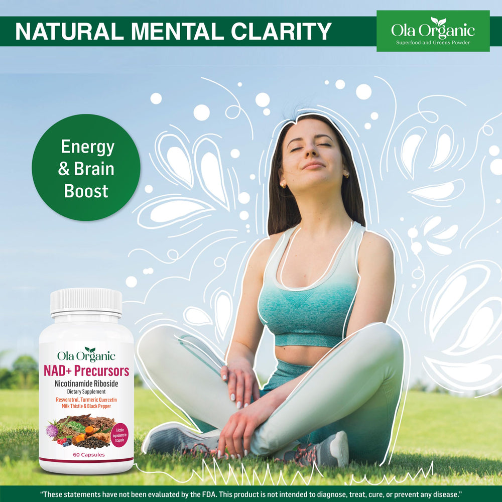Ola Organic NAD+ Plus combines Resveratrol with Turmeric for daily vitality